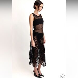With Jean Alexis Black Sheer Lace Skirt NWT sz M